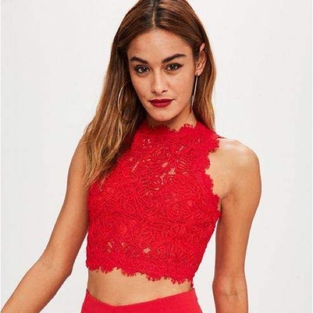 MisS Guided Red Crop Top